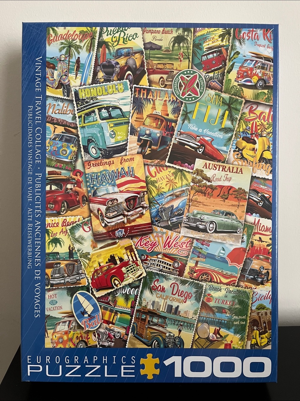 New! Eurographics Vintage Travel Collage 1000-Piece Jigsaw Puzzle
